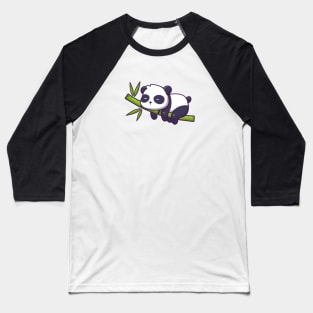 Cute Panda Sleeping Bamboo Cartoon Vector Icon Illustration Baseball T-Shirt